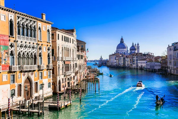 Prachtig Romantisch Venetië Uitzicht Grand Canal Vanaf Brug Van Academie — Stockfoto