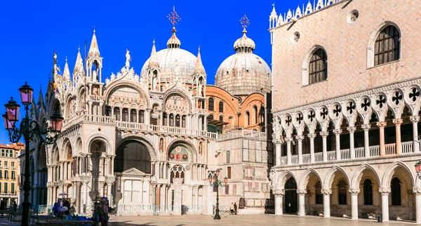 Itálie Cestuje Úžasné Unikátní Benátky Slavné Náměstí San Marco Dodge — Stock fotografie