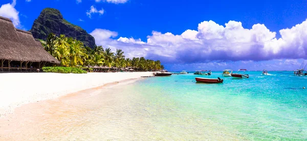 Vacaciones Relax Tropical Una Las Mejores Playas Isla Mauricio Morne — Foto de Stock