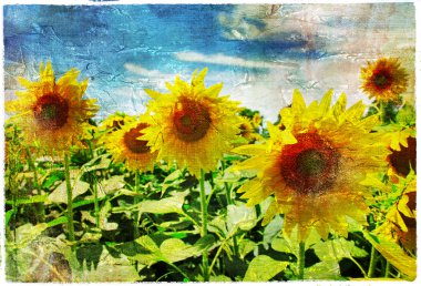 Ayçiçeği - sanatsal stili resim içinde resim