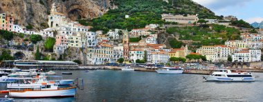 güzel Amalfi Panoraması. İtalya