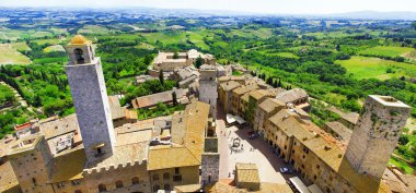 San Gimigniano, medieval town of Tuscany, Italy clipart