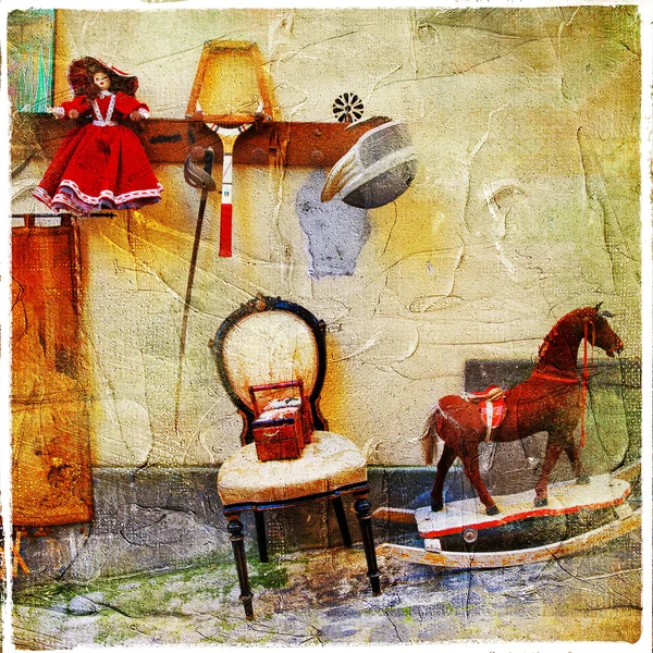 Old vintage cute things - artistic retro picture — Stock Photo, Image