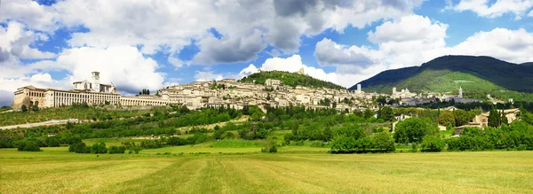 Panorama da cidade medieval de Assis, Úmbria, Itália — Fotografia de Stock