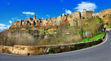 doğal tüf kasaba Pitigiano, Toskana, İtalya