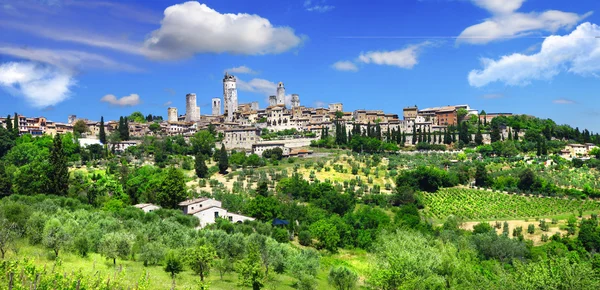 Bela Toscana- vista de San Gimignano — Fotografia de Stock