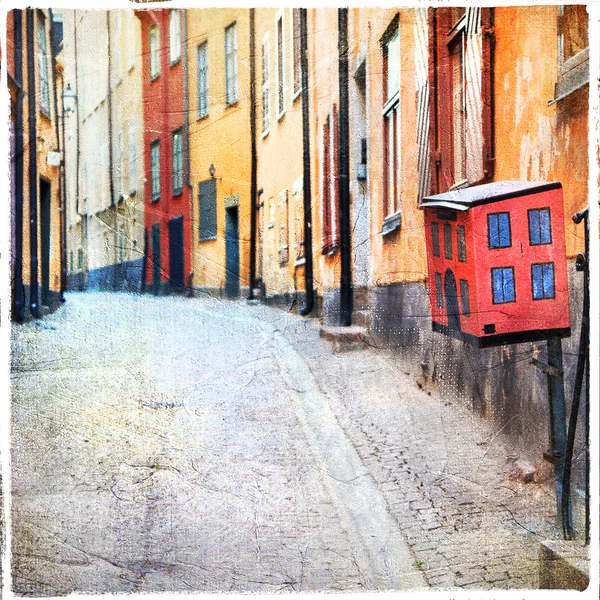 Rues de la vieille ville de Stockholm — Photo