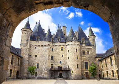 beautiful fairy castles of France -Jumilhac-le-grand clipart