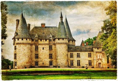medieval castle , France , artistic picture clipart