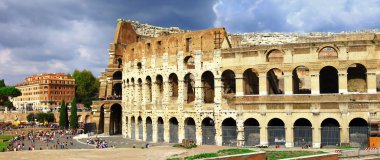 Great Rome, panoramic view with Colosseo clipart