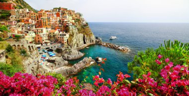 Manarola - güzel köy Cinque terre, Liguria, İtalya