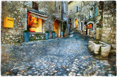 Atmosferik eski köy - Paul De Vence, Fransa