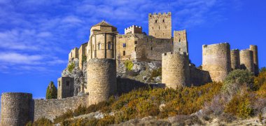 Impressive medieval Loarre castle, Aragon, Spain clipart