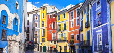 colors of mediterranean towns series - streets of Cuenca, Spain clipart