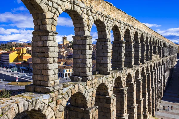 Marcos da Espanha - aqueduto romano em Segóvia — Fotografia de Stock