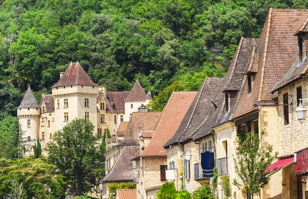 Képi La Roque-Gageac város, Dordogne, Franciaország — Stock Fotó