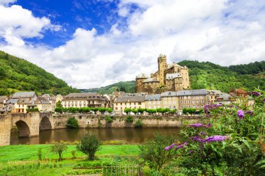 Estaing- one of the most beautiful villages of France  clipart