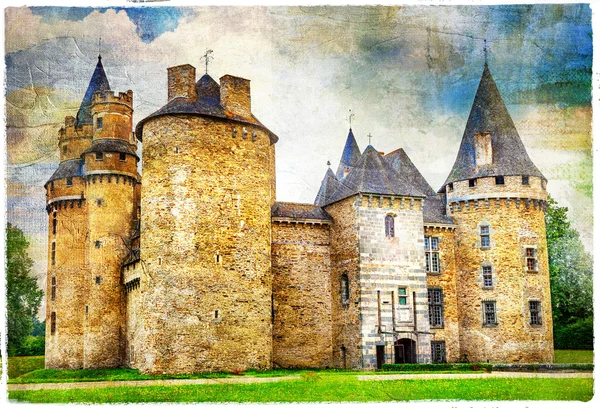 Vackra älva slott i Frankrike, konstnärlig bild — Stockfoto