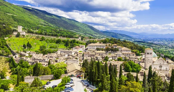 Vista sulla Assisi medievale, Umbria, Italia — Foto Stock