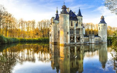 fairytale medieval castles of Europe.Belgium, Antwerpen region clipart