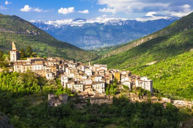 scenery of Abruzzo. authentic villages. clipart