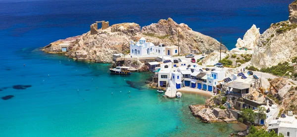 美丽的希腊岛屿-米洛斯，Fyropotamos 村 — 图库照片