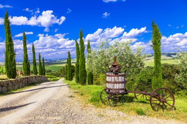 traditional scenery of Tuscany, Italy clipart