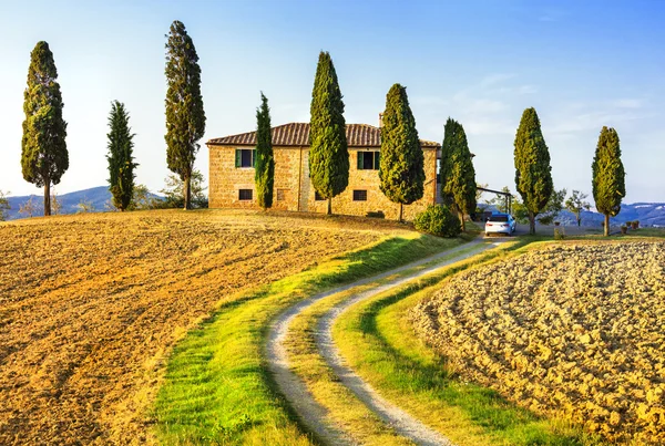 Tuscany sahne. Resimsel kırsal, İtalya Stok Resim