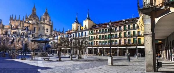 Vista panorámica de Paza Mayor en Segovia, España —  Fotos de Stock