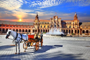İspanya - piazza Espana Seville, Andalusia yerlerinden