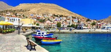 Colors of Greece series - beautiful island Chalki (Dodecanese) clipart