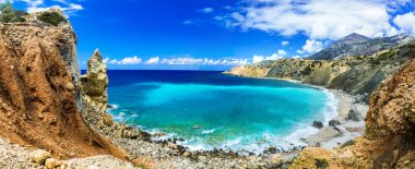 wild beautiful beaches of Greece - Akrotiri bay in Karpathos island clipart