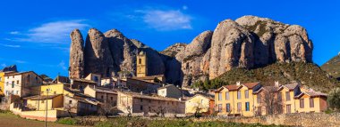 fantastic rocky landscapes -Aguero Mountains, Huesca, Aragon, Spain clipart
