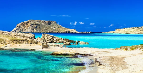 Najpiękniejszych plaż w Grecji - Lefkos, wyspie Karpathos — Zdjęcie stockowe