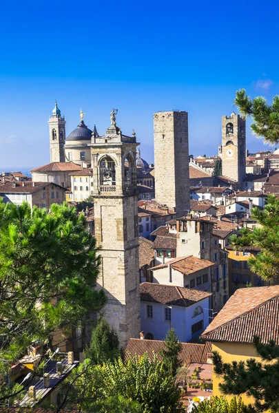 Pięknego, średniowiecznego miasta Bergamo, Lombardia, Włochy — Zdjęcie stockowe