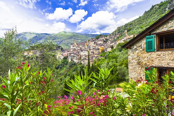 Beautiful mountain villages - Saorge (border France-Italy) — Stock Photo, Image