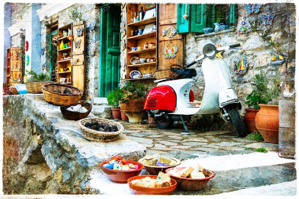charming traditional shops of Greece - artistic picture