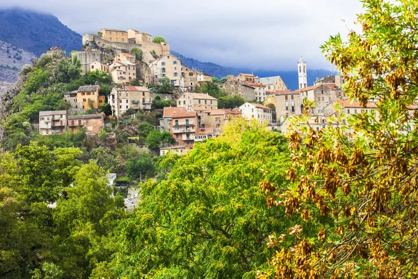 Corte - Corsica, Fransa için etkileyici ortaçağdan kalma şehir — Stok fotoğraf