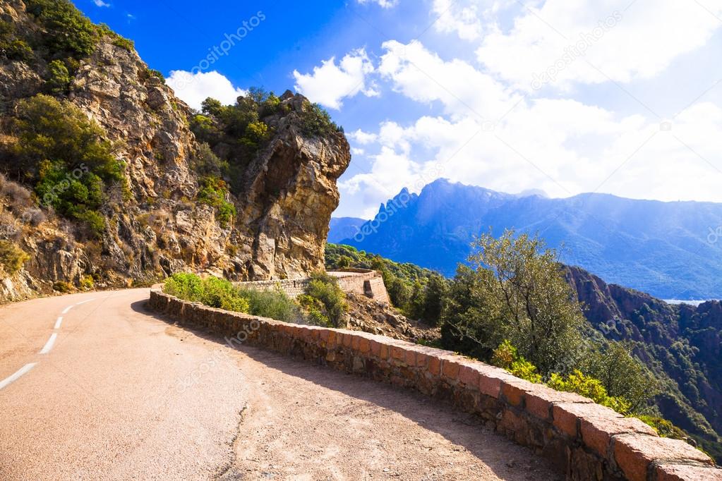 scenic roads of Corsica island