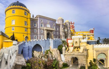 most beautiful castles of Europe - Pena palace in Portugal clipart