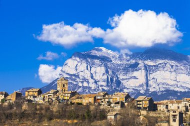 Ainsa village in Aragon mountains, Spain clipart