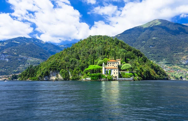 Piękny Lago di Como, villa del Balbinello — Zdjęcie stockowe