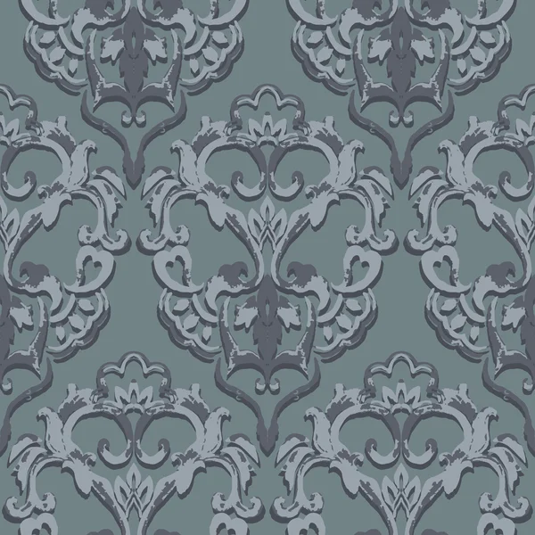 Damasco paisley fondo de pantalla. Fondo sin costuras, estilo grunge — Vector de stock