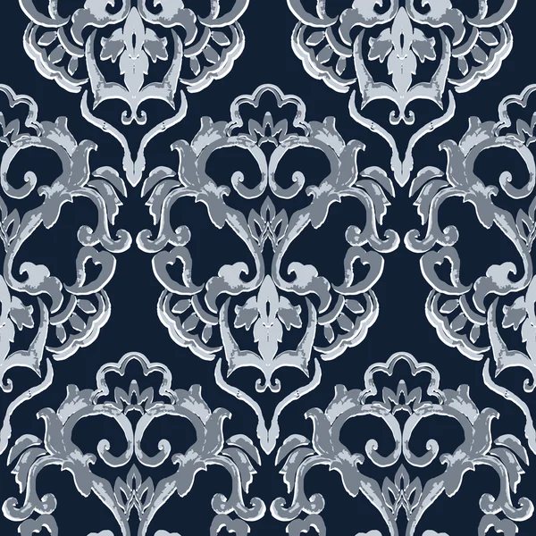 Damask paisley wallpaper. Seamless background, grunge style — Stock Vector