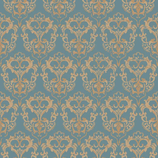 Damasco paisley fondo de pantalla. Fondo sin costuras, estilo grunge — Vector de stock