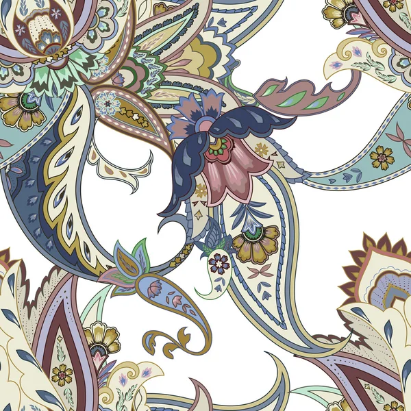 Fantasia flores sem costura paisley padrão. Ornamento floral, para f —  Vetores de Stock