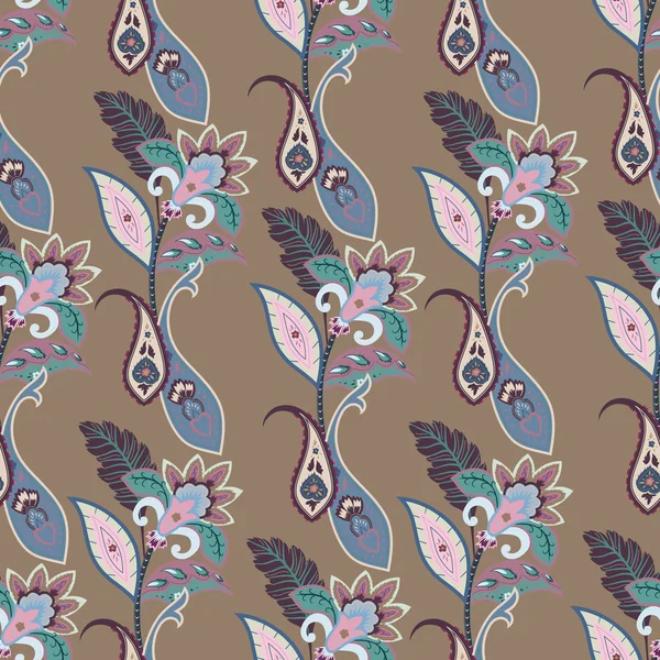 Fantasie bloemen naadloze paisley patroon. Floral sieraad, voor f — Stockvector