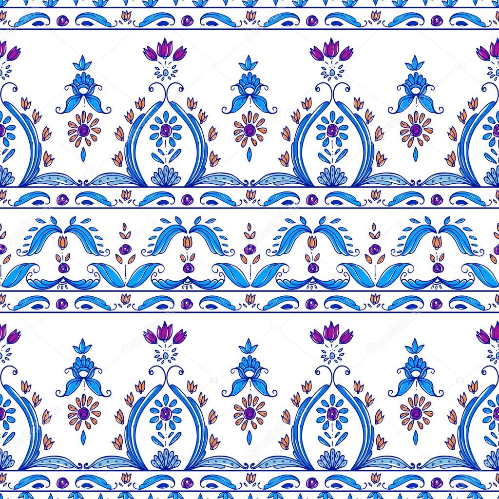 Seamless paisley pattern, bohemian style, cachemire design. For 
