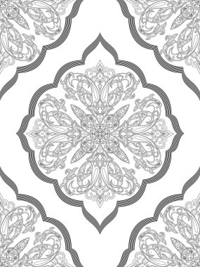 Yetişkin, etnik seamless modeli, Şam backgr için boyama sayfası