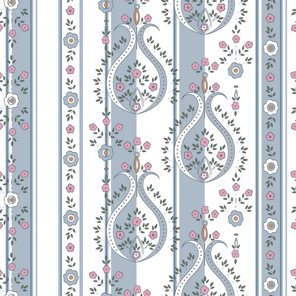 Květinové bezešvé pozadí. Damašek vzor pro textilní, obtékání — Stockový vektor